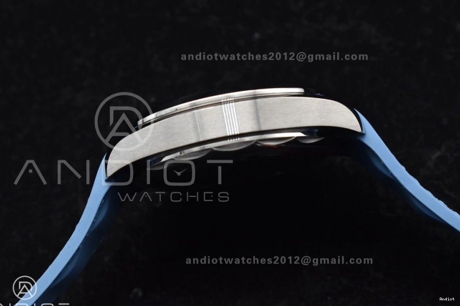 Blue 43mm Clone Dial Best Blue Aqua Rubber 1:1 Edition Super Summer A8938 Strap Terra on GMT VSF Worldtimer 1225